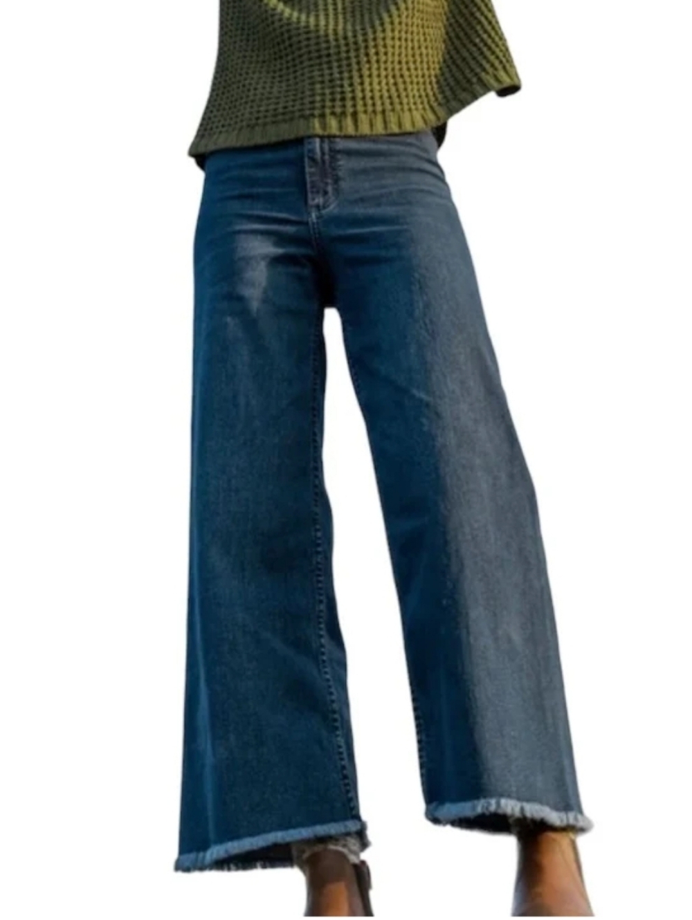 Billabong Free Fall High Rise Wide Leg Cropped Jeans Indigo Blue Size 26 - Picture 12 of 12